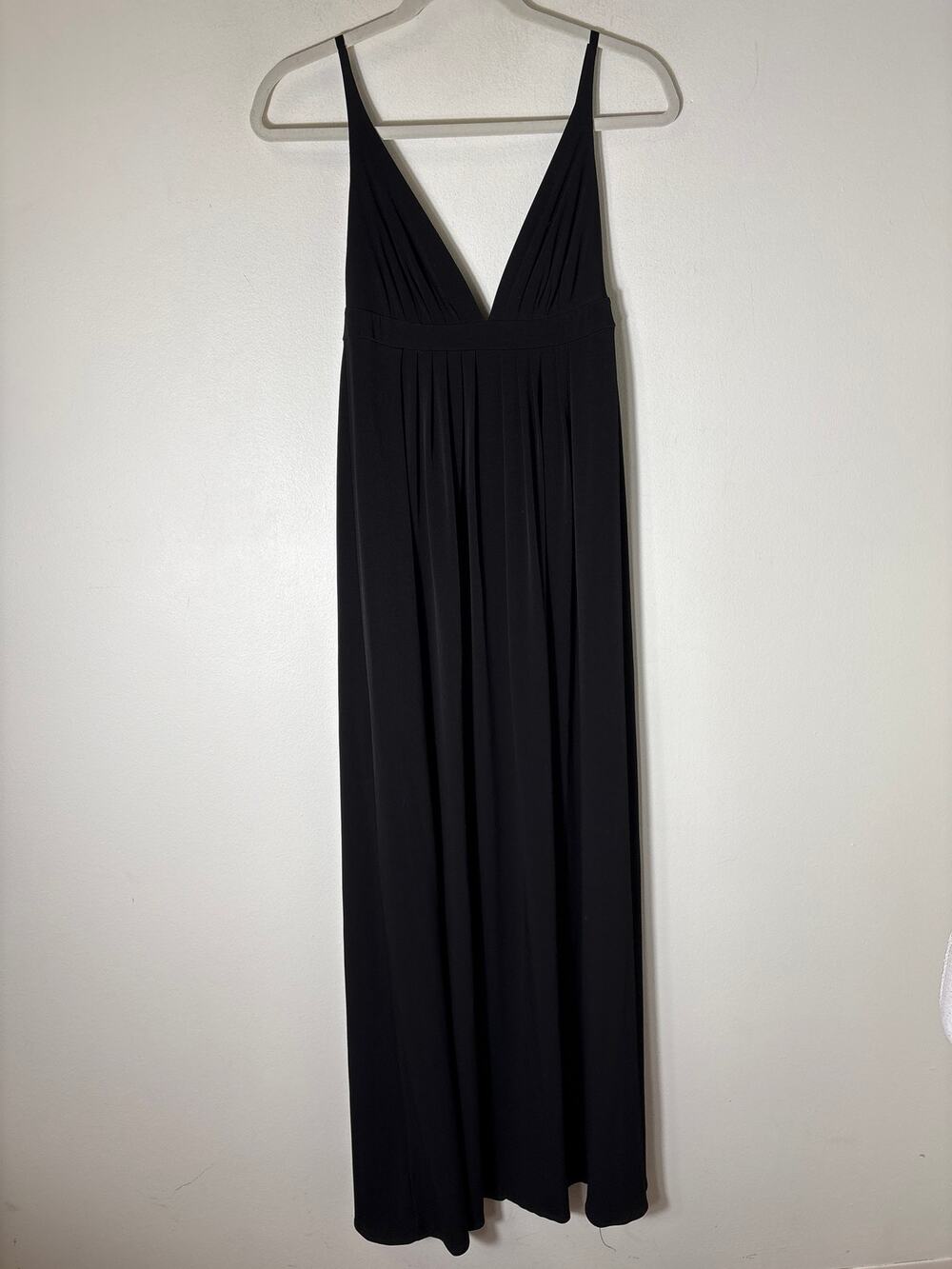 Studio M Black Adjustable Strap Deep V Maxi Dress Sz XS